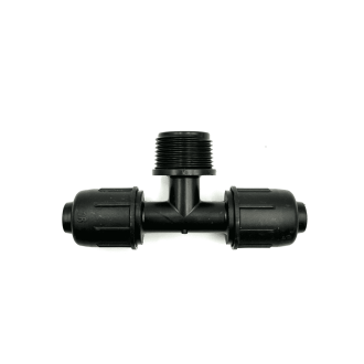 Teu tub picurare D16 x 3/4" FE cu cuplă – Conector rapid irigații